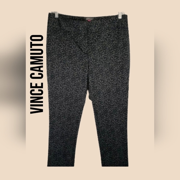 Vince Camuto Womens Black/Gray Leopard Casual Work Pants/Trousers Slim L… - Picture 1 of 10